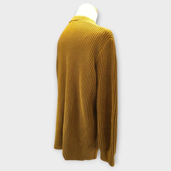 Womens Madewell Yellow Brown Nolan Ribbed Open Front Cardigan Sweater Size Small - Picture 6 of 6